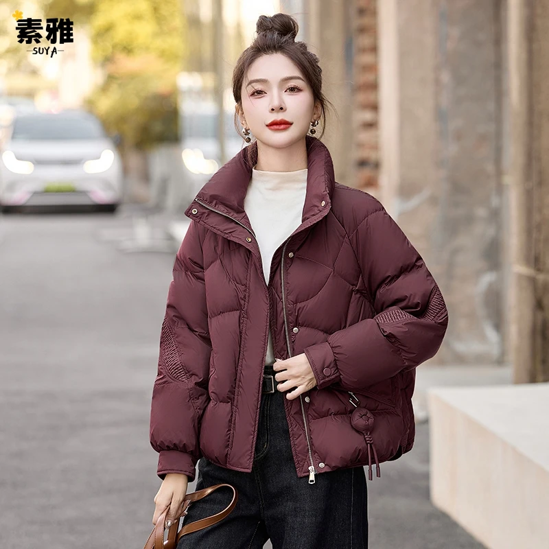小个子短款羽绒服2025新款时尚洋气白鸭绒外套羽绒服妈妈减龄外套