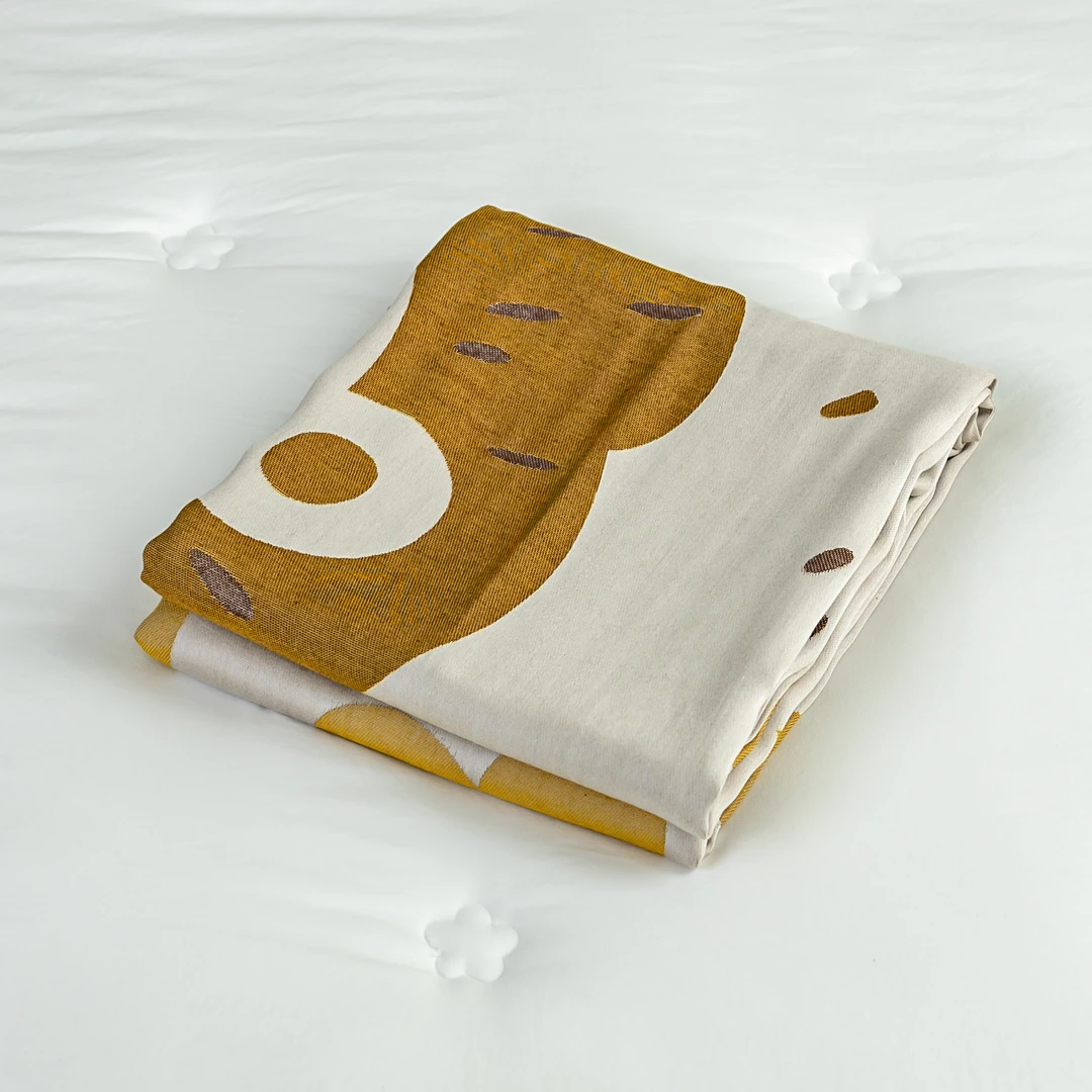 【M.LANG】色织提花冰凉毯 单人盖毯150*200cm 英文小狮子