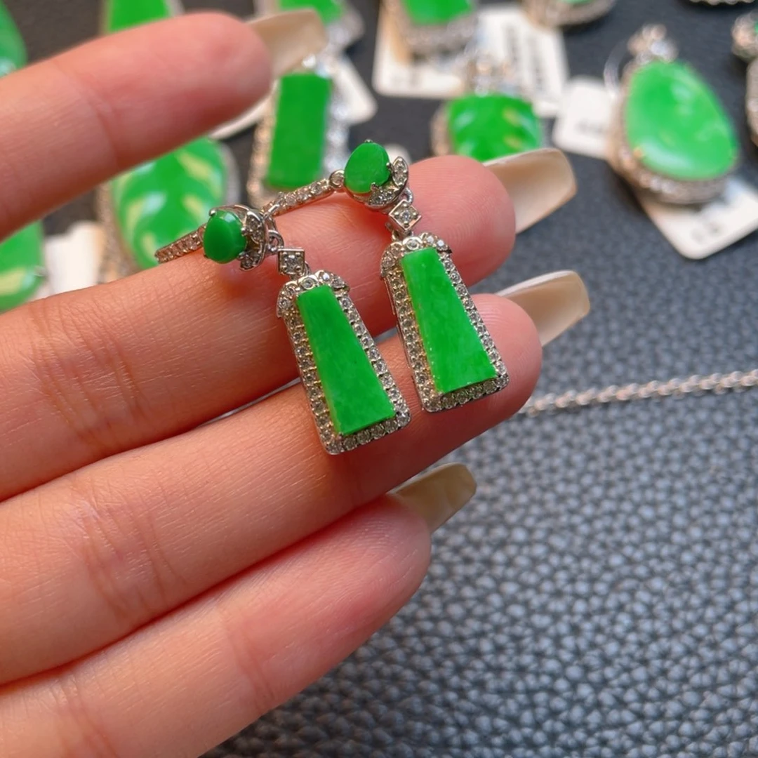 翡翠银S925镶嵌吊坠(不含链)