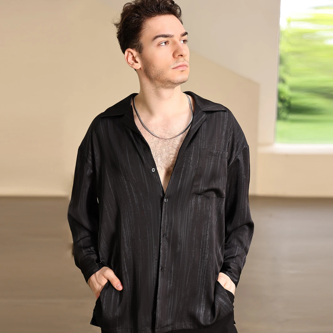 BD x UDANCE新款拉丁舞上衣男士衬衫练功服夏季跳舞舞蹈服YS537