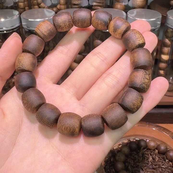 沉香碎屑沉香沉香奇楠鼓珠1.2规格单圈
