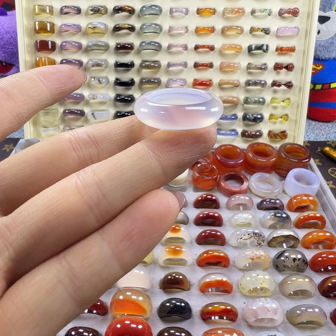 玛瑙/玉髓未镶嵌戒指A23不退换18.3港18+