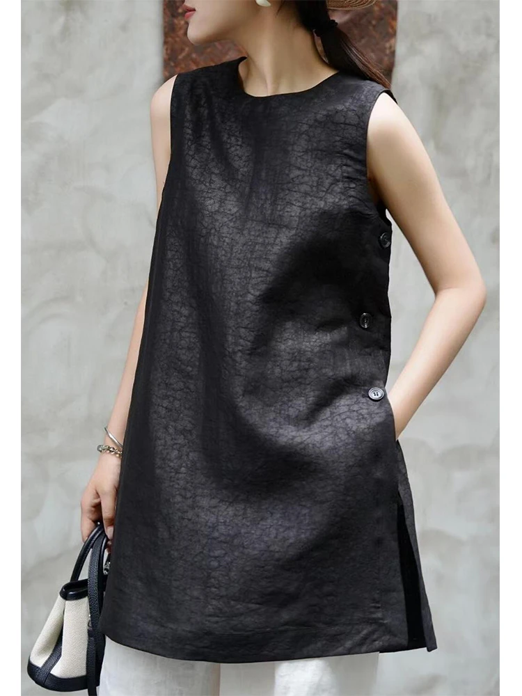 高级小众不撞款超好看独特漂亮气质黑色马甲上衣女2025夏新款爆款