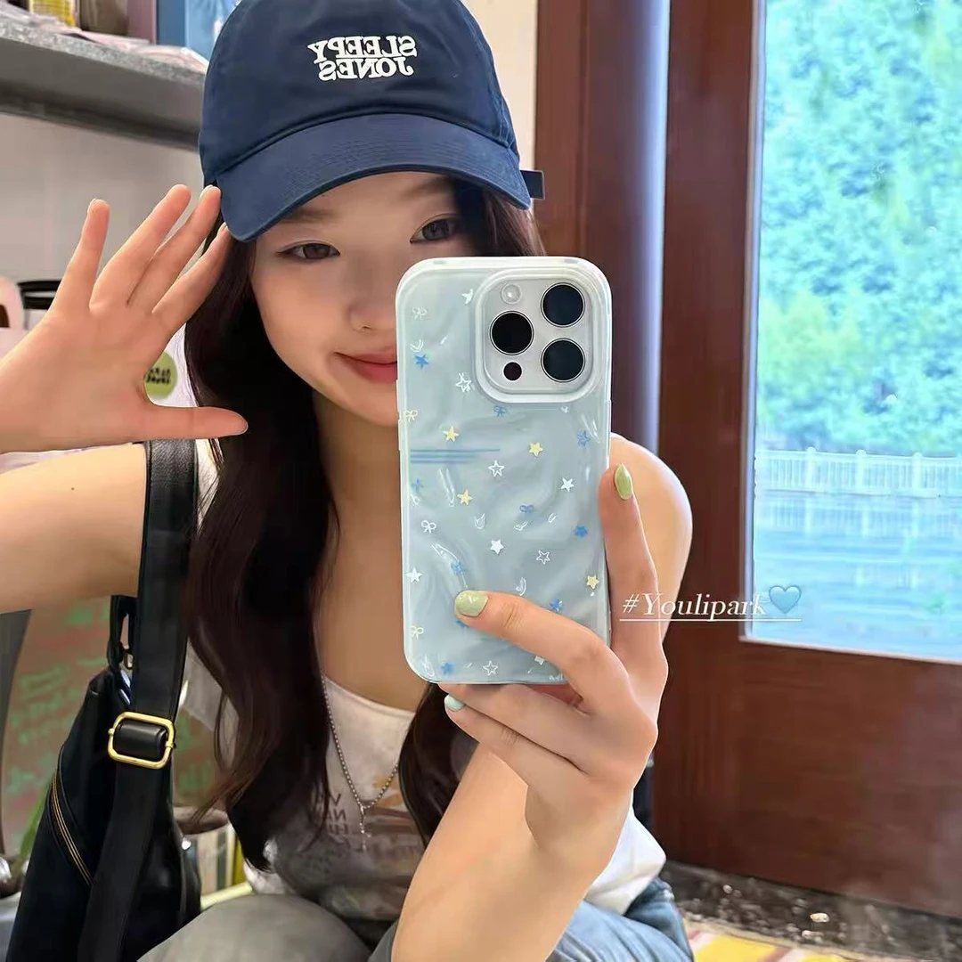星星蝴蝶结适用苹果16pro手机壳iPhone15promax全包14/13女12