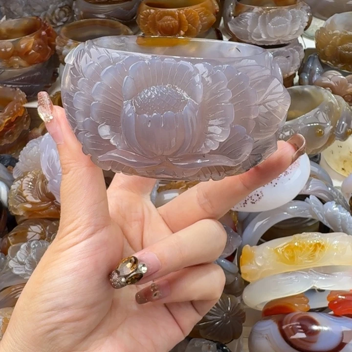 洛***神玛瑙/玉髓手镯未镶嵌一共1000