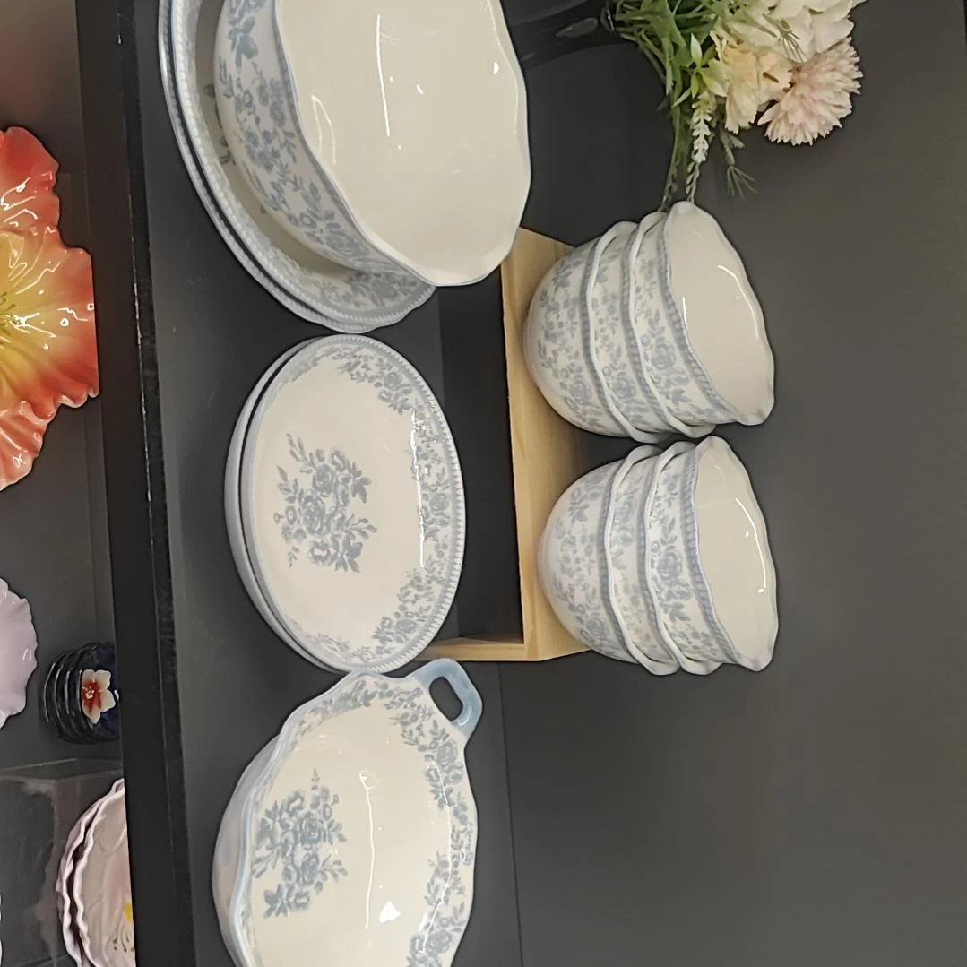 微瑕陶瓷餐具釉下彩12件套