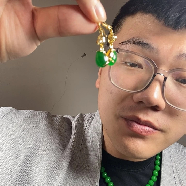 未镶嵌翡翠耳饰高端时尚水滴耳钉