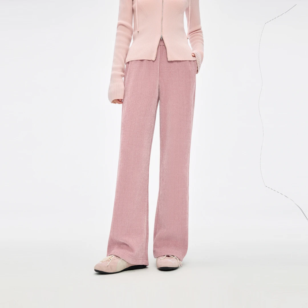 可可尼COCOON秋冬新款裤子通勤直筒裤宽松阔腿裤运动休闲裤女