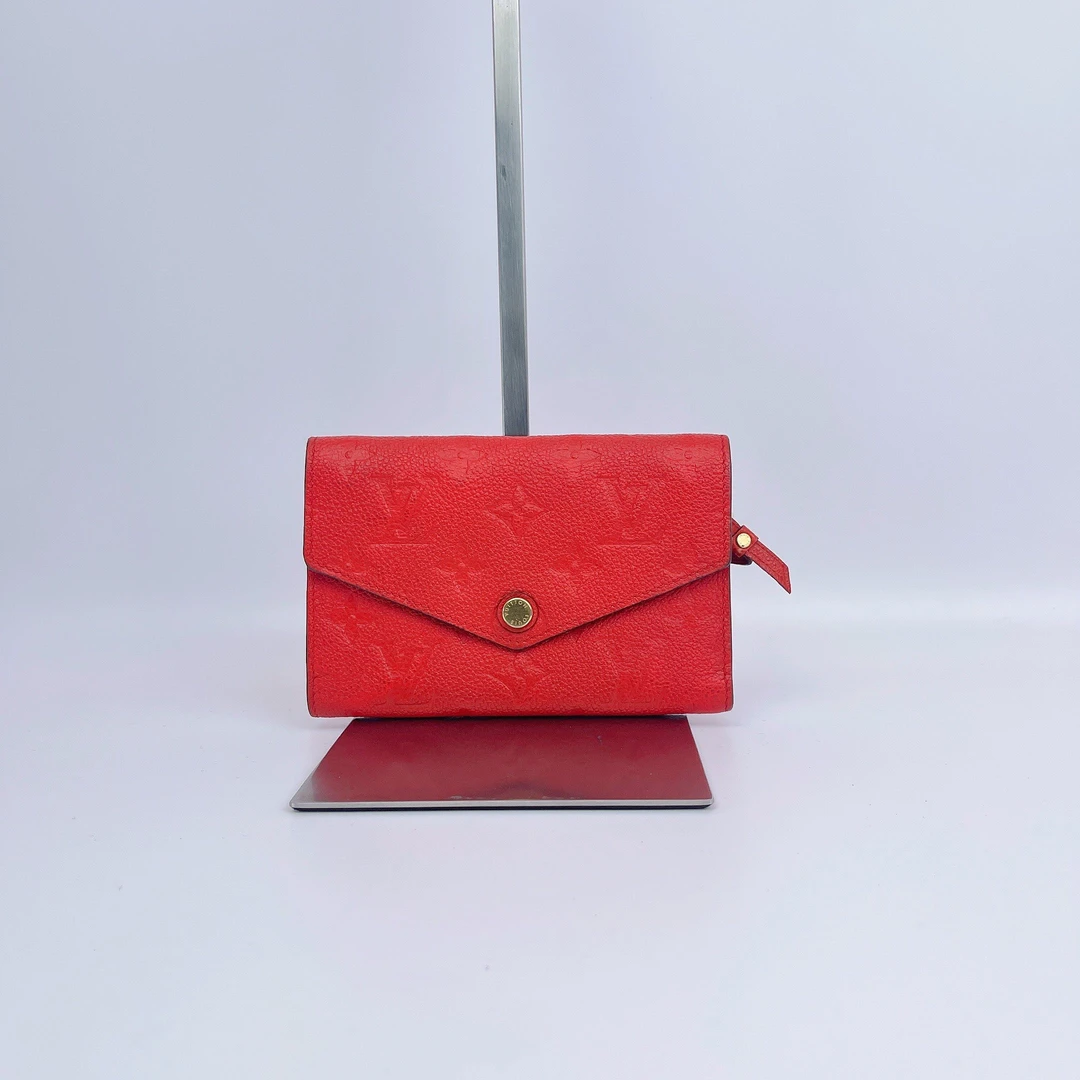 95新 LouisVuitton/路易威登 路易威登 红色信封钱包 底长15 B635