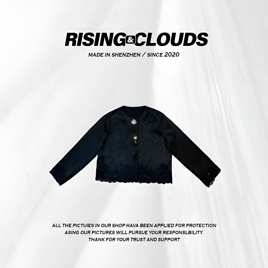 RISING&CLOUDS现【小云姐】2025舒适百搭显瘦袖子蕾丝薄外套030842