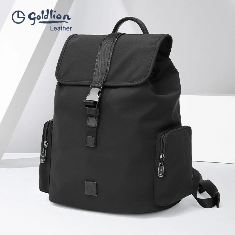 金利来百搭男包男士双肩包休闲大容量轻便ol黑色旅行背包运动包