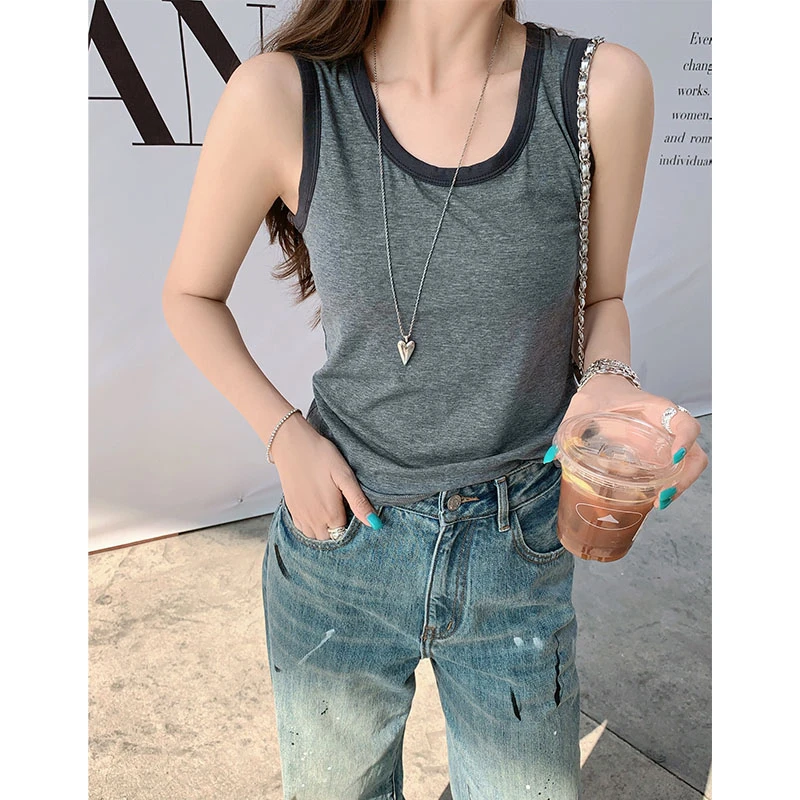 A美洋MEIYANG 马克笔背心【一秒入夏】兰精天丝醋酸|U领无袖-周二