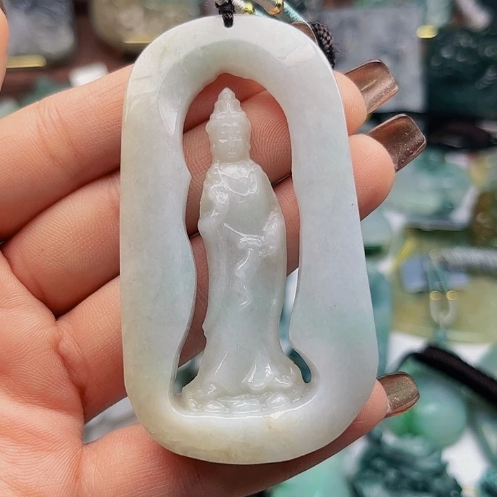 鳳***生翡翠未镶嵌颈饰挂件