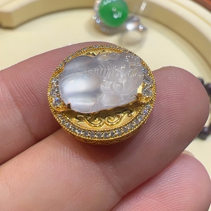 翡翠未镶嵌颈饰貔貅