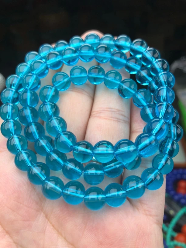 A622蓝水8mm三圈手串