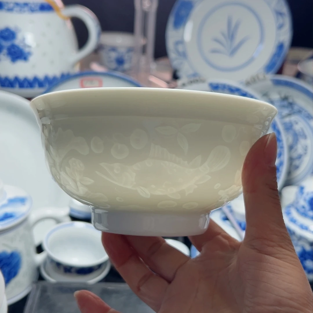 碗纯白5.5寸年年有鱼饭碗