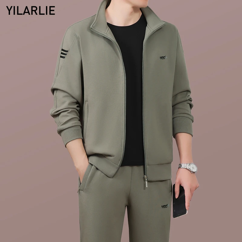 运动套装男春秋季新款爸爸装休闲三件男运动套装男款爆款2025新款