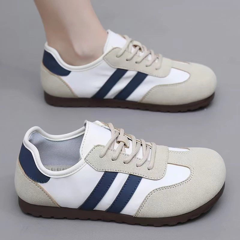 2025春季新款百搭德训鞋女防滑舒适妈妈鞋平底休闲运动板鞋阿甘鞋