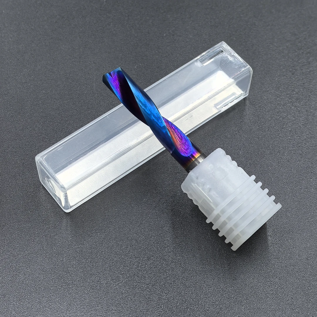 65度蓝彩沉孔平底钻整体硬质合金内冷加工中心出水外冷平头钻头