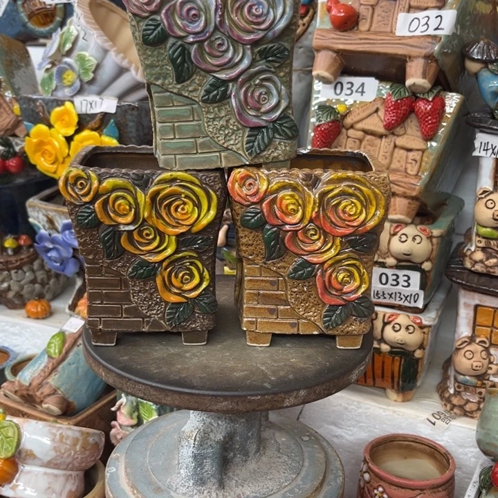 紫砂花盆粗陶材质多肉花盆