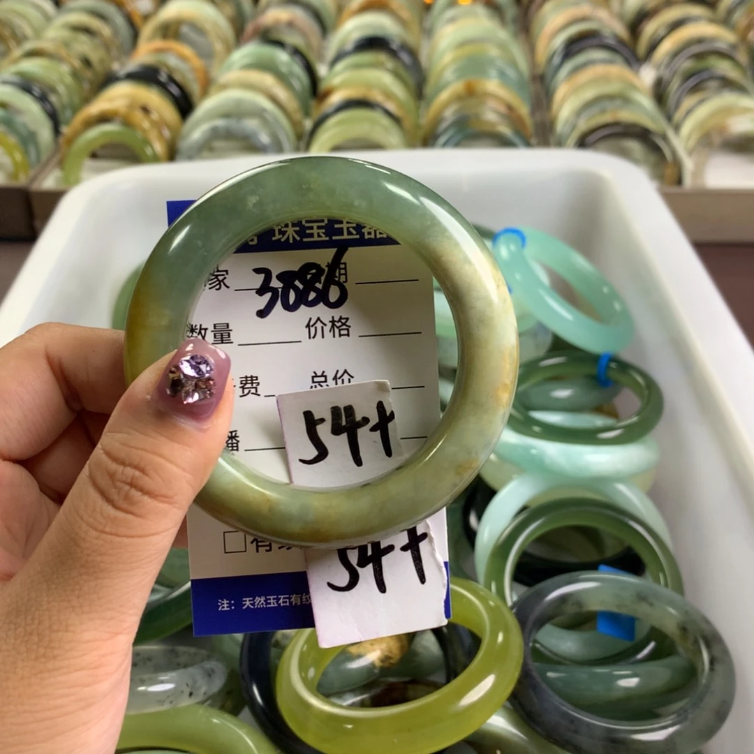 蛇纹石玉未镶嵌手镯3886
