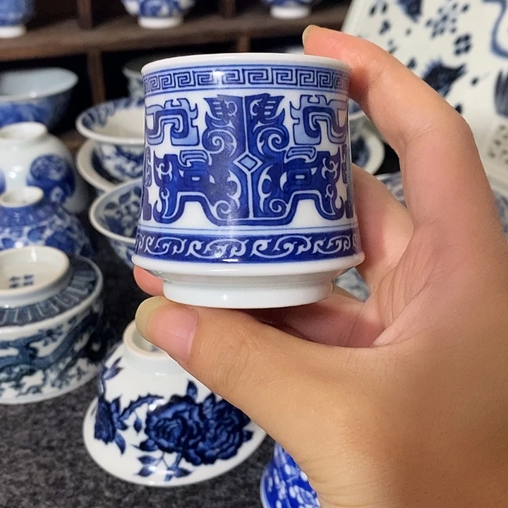 瓷【至坤承器】饕餮主人杯