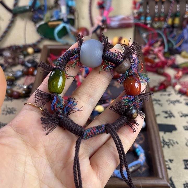 玛瑙/玉髓足铂镶嵌手链