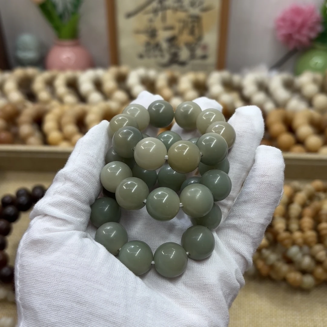 吊坠菩提根/象牙果13水磨玉化圆珠手捻福利一锅随单827