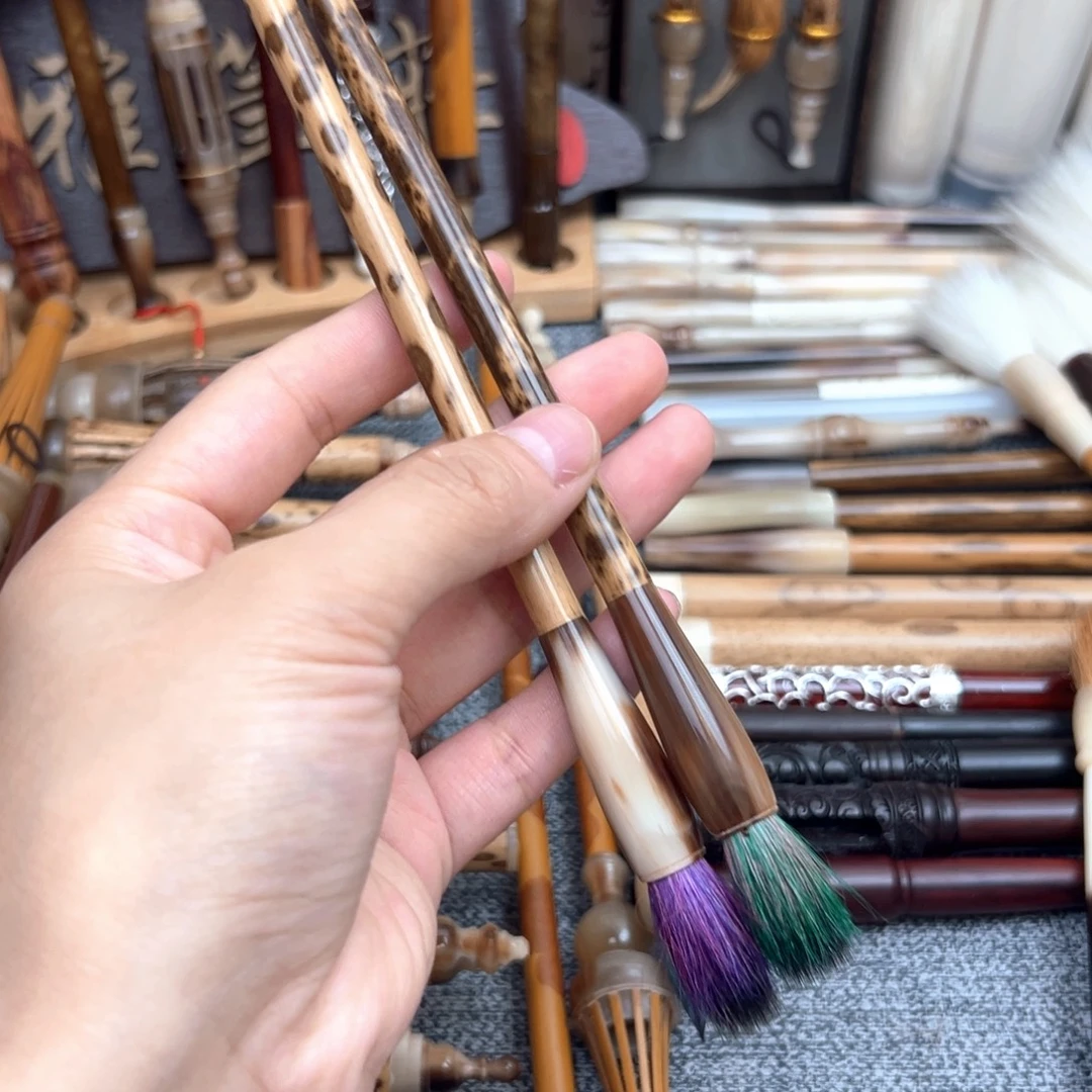 孤品彩毛2.5，紫色绿色黑香妃牛角
