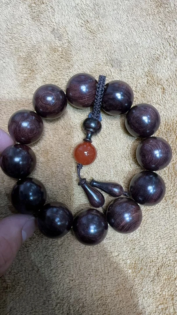 海南黄花梨沉水紫油梨2.0 单圈手串