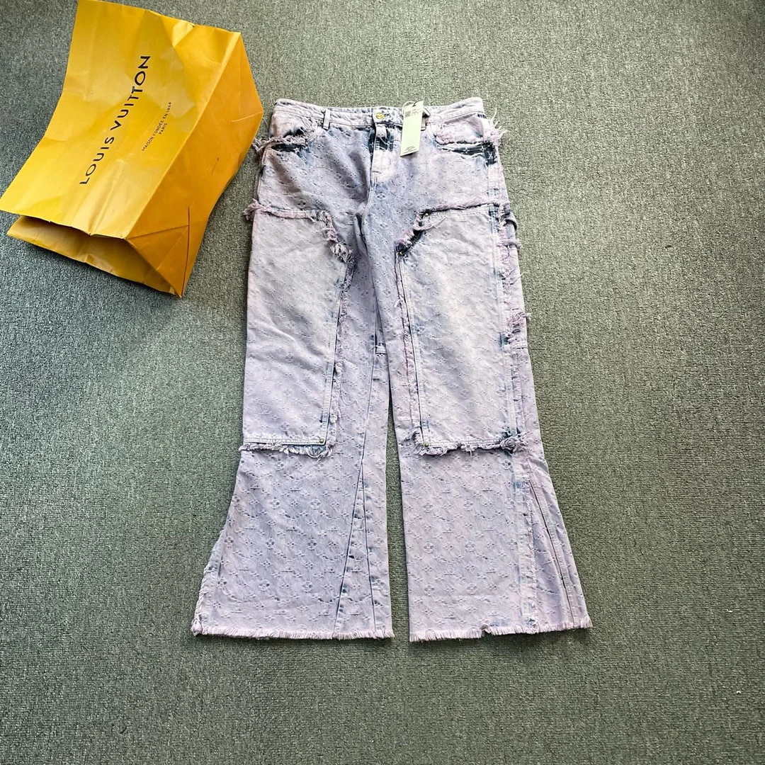 99新 LouisVuitton/路易威登 yyy 紫色老花牛仔裤 36码/908041