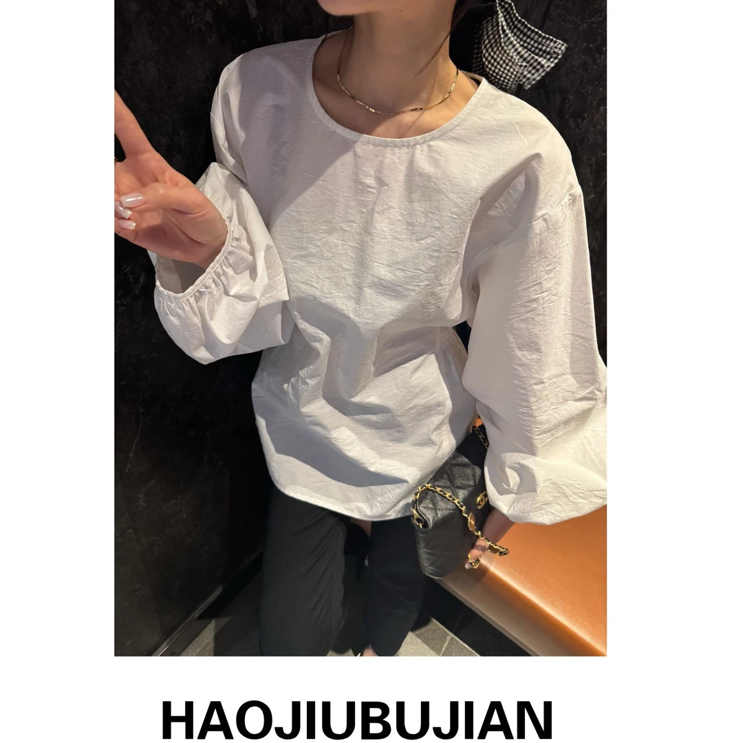 好久不见白色露背衬衫