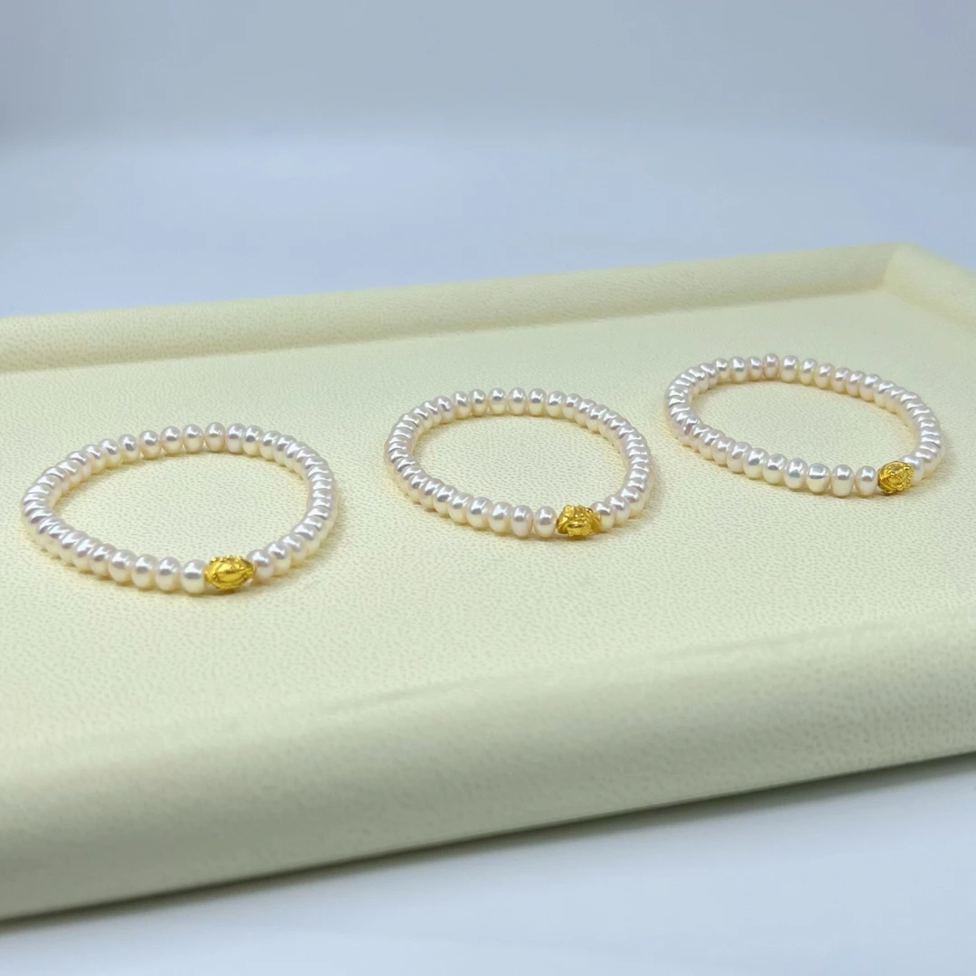 【元宝】【真珠佳人】S925银淡水珍珠手链5-6mm（多样性发1）