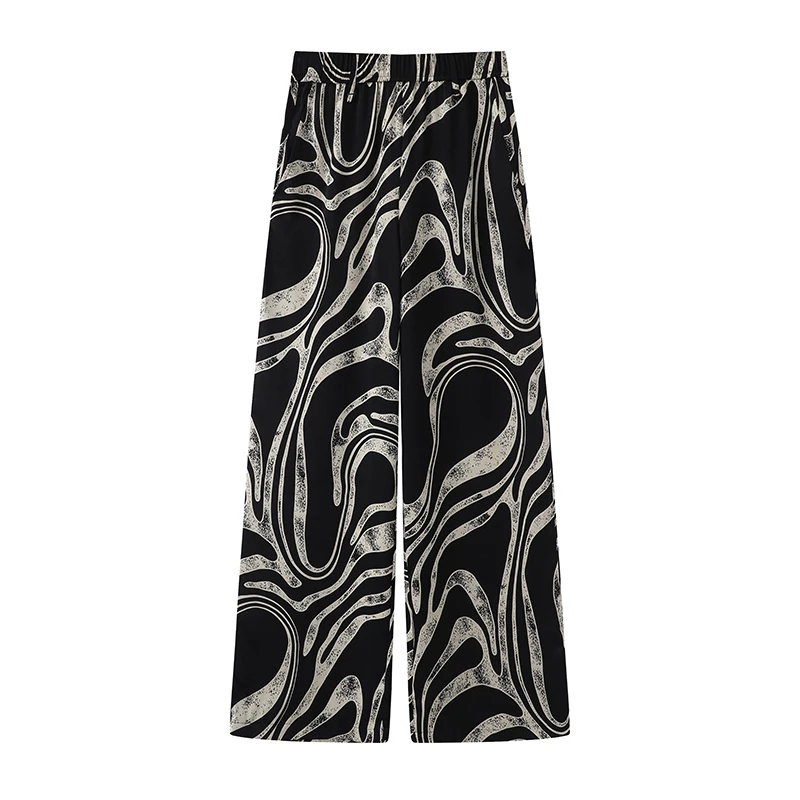 艾诺丝商场同款2025夏季新品款时尚百搭宽松阔腿休闲裤女3089