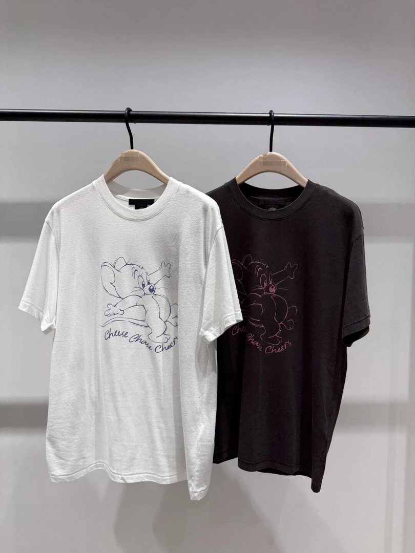 【吐血清仓】印花T恤新品猫和老鼠联名系列斑驳洗褪短袖MBE3TEE026