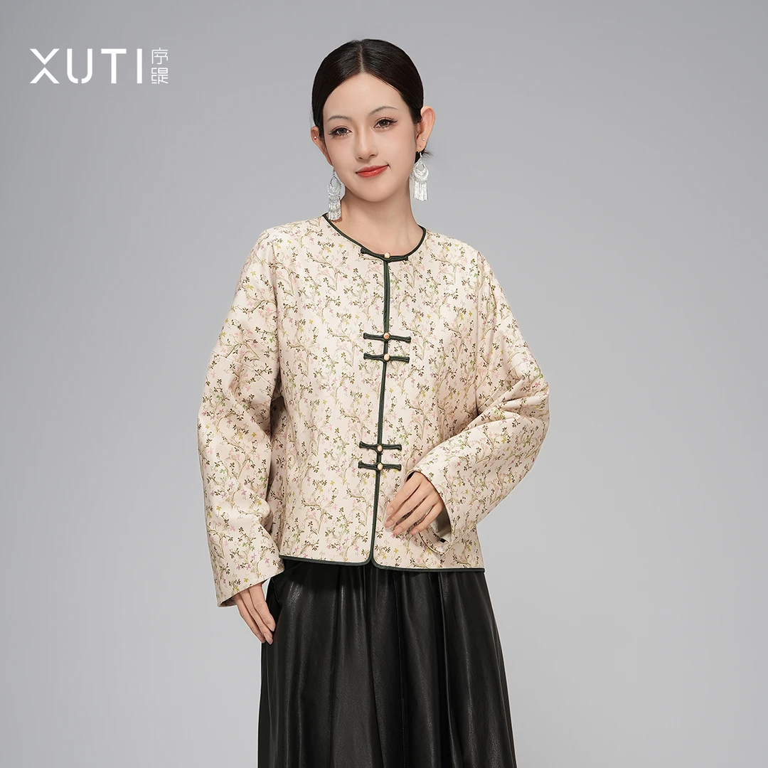 序缇『人间草木』秋季新款复古国风新中式女装绵羊皮上衣H270-19156
