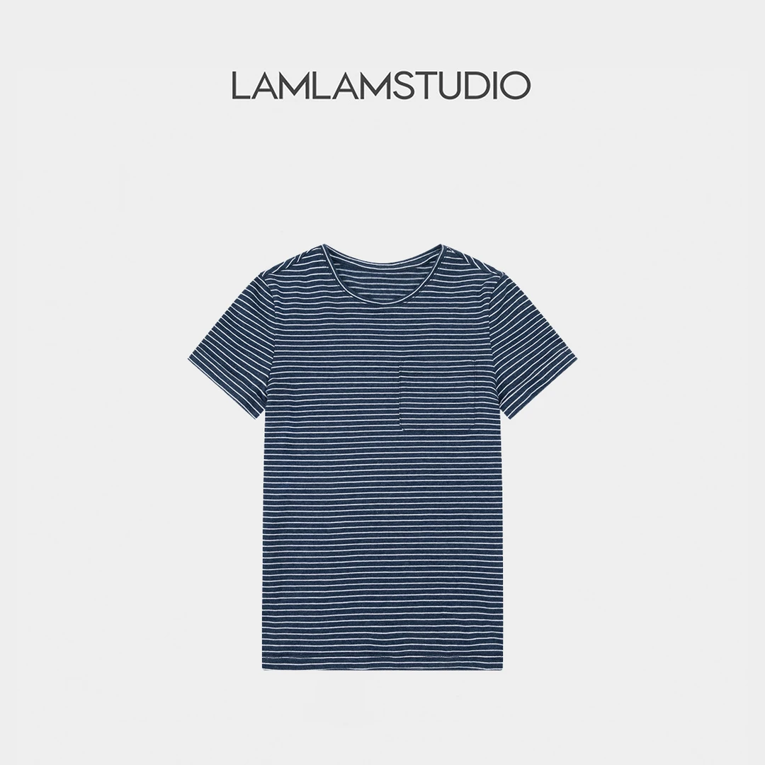LAMLAM 张一琳 “复古条纹”条纹短袖T恤时尚休闲简约百搭L252155T