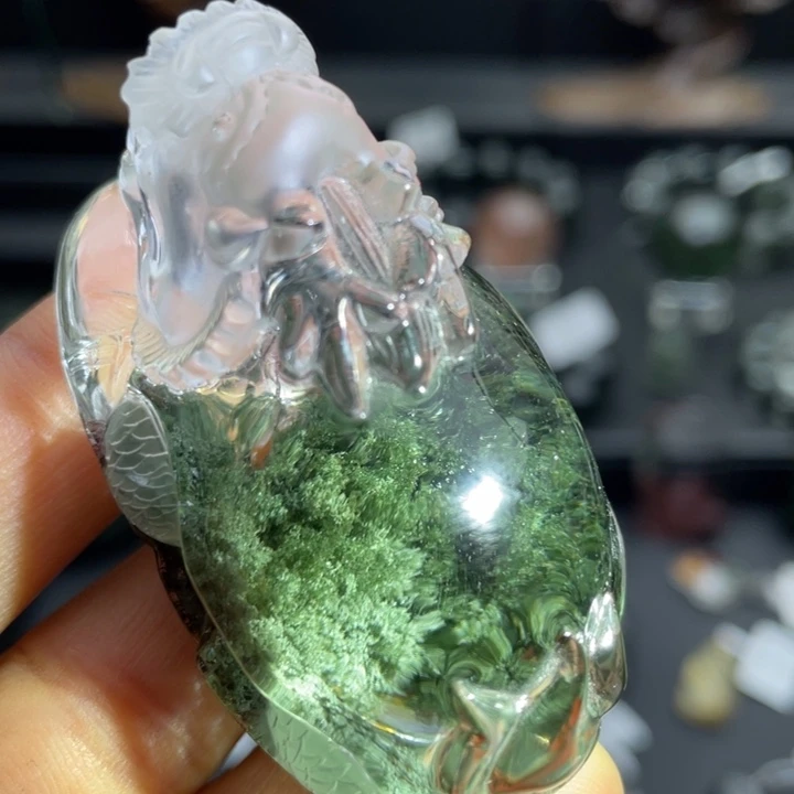 未镶嵌水晶颈饰绿幽灵龙龟定制