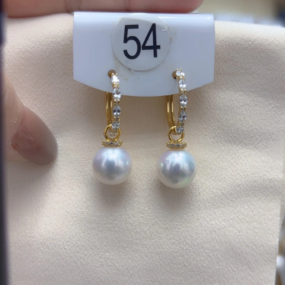 淡水珍珠耳饰银S925镶嵌