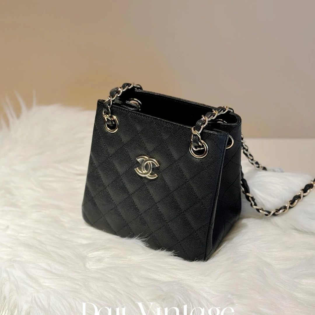 99新 Chanel/香奈儿 大吉中古/Chanel香奈儿23K黑金hobo托特单肩