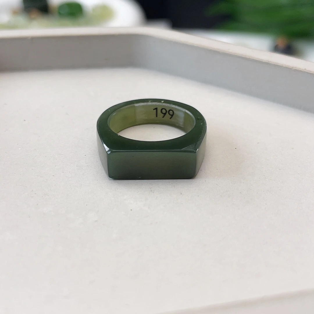 和田玉戒指未镶嵌28 湖水绿马鞍 不退换17.0