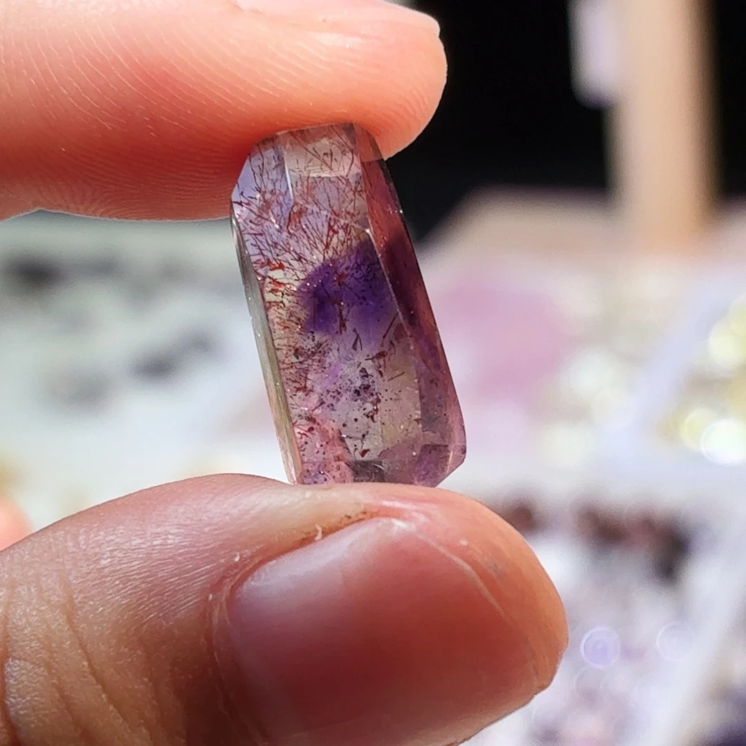 水晶未镶嵌吊坠(不含链)紫超七 随型 打孔定制不退换