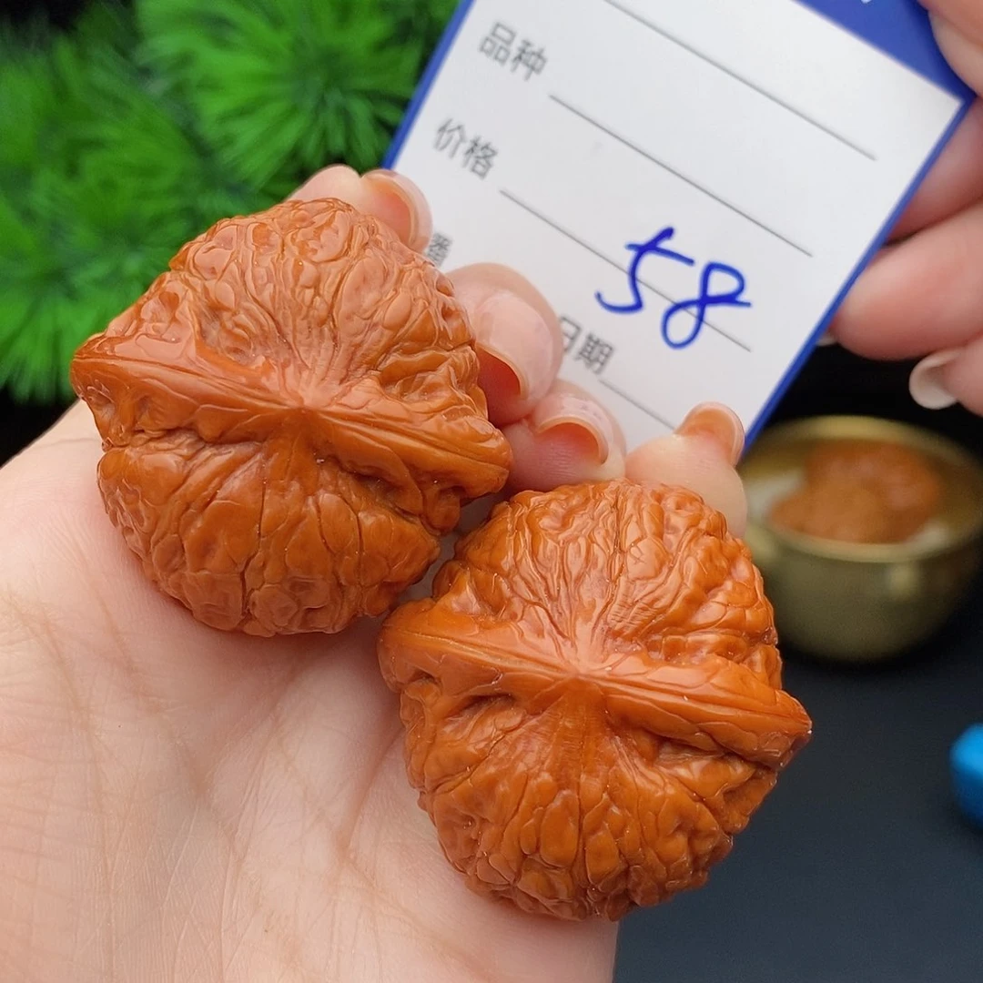 文玩核桃把件亮*39乾隆磨58