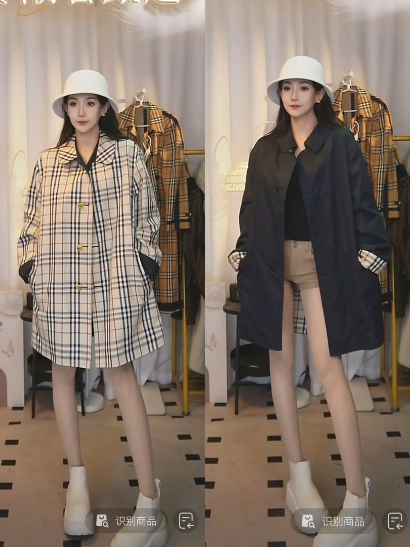 95新 BURBERRY/博柏利 巴宝莉双面格纹外套/fy1664