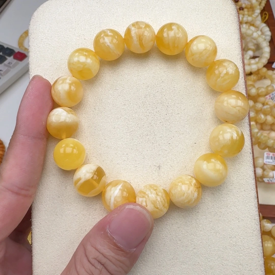 琥珀未镶嵌手链蜜蜡手串