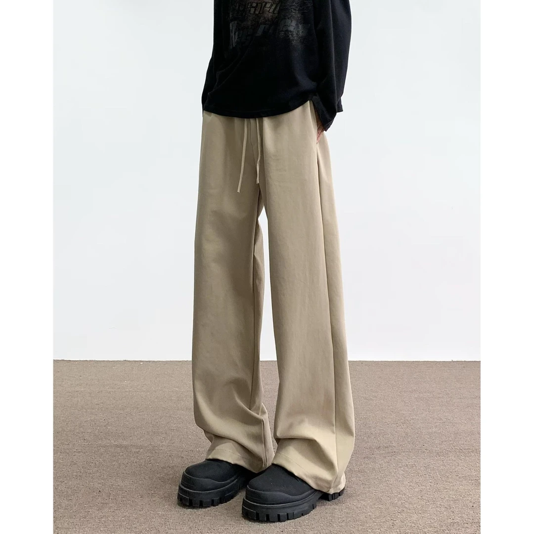 宽松休闲裤直筒男韩版潮流百搭卫裤坠感阔腿拖地长裤2025年ins潮