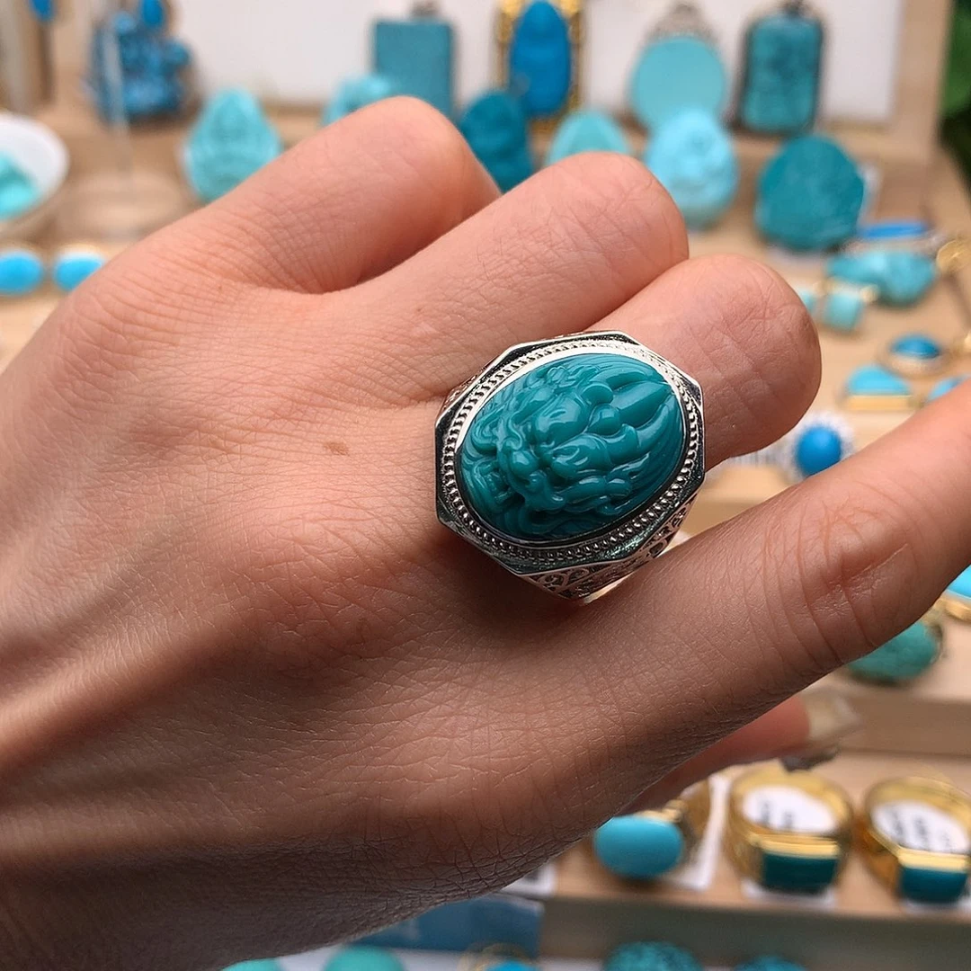 绿松石银S925镶嵌珠宝奇石