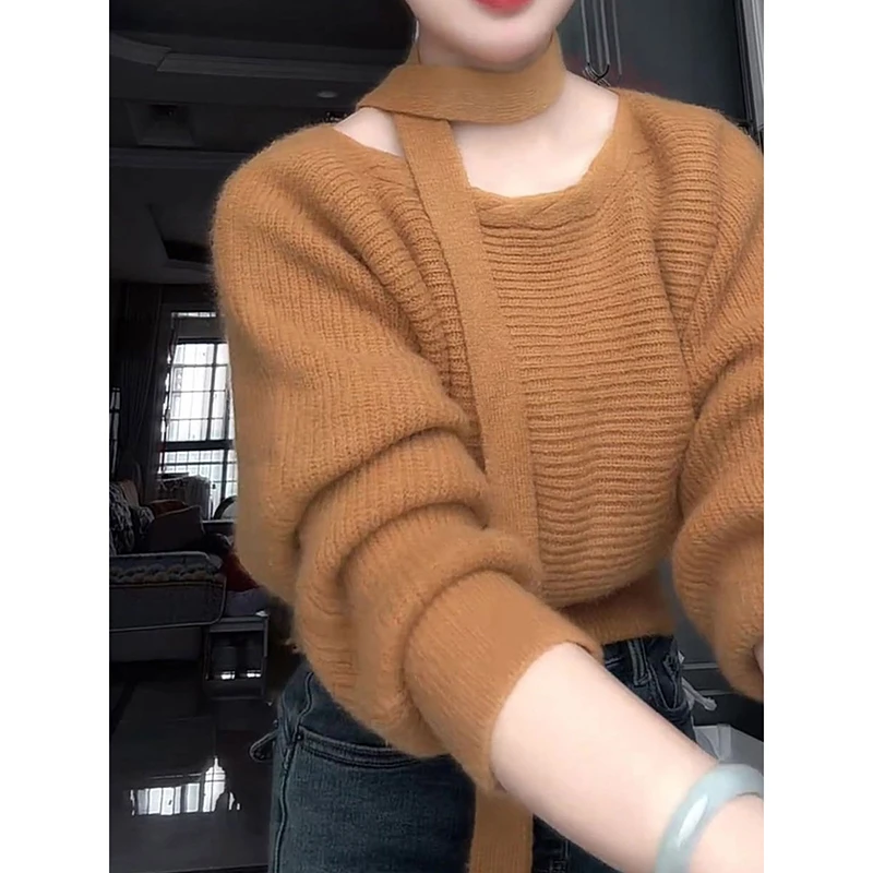 2025高级感别致独特小众设计毛衣女欧货休闲洋气针织上衣秋冬季