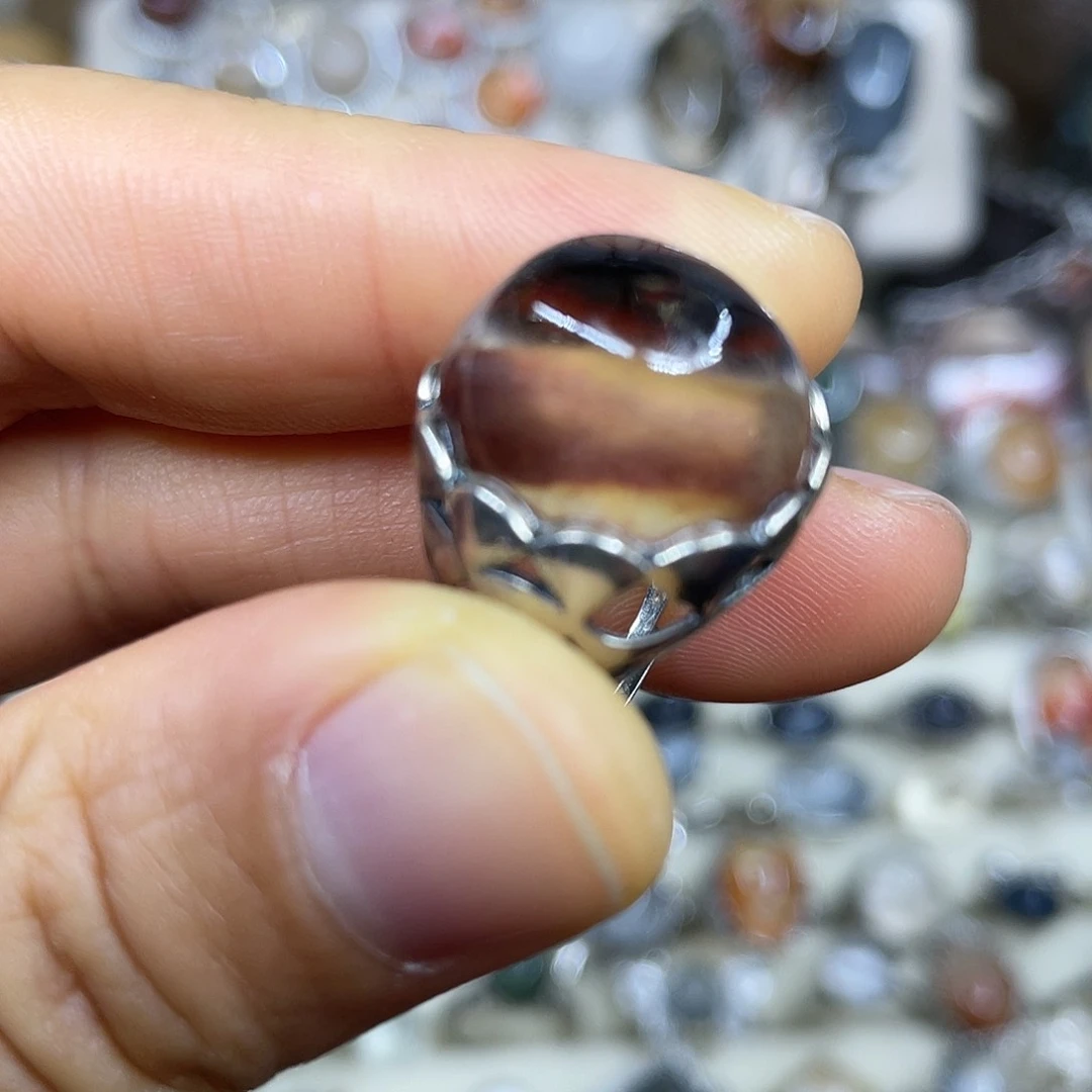 【闪购商品】银S925镶嵌珠宝半成品水晶戒指