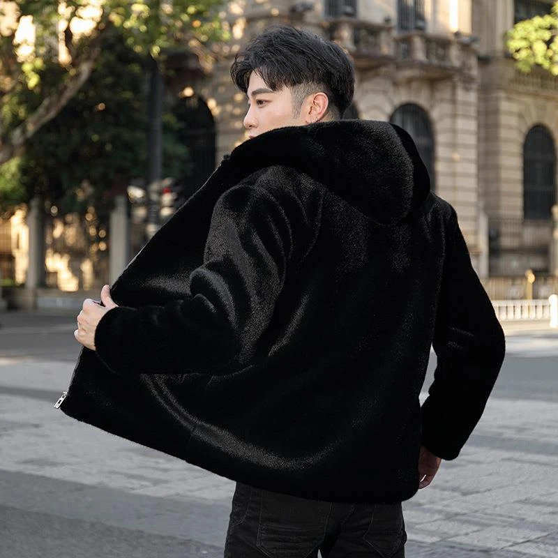 貂皮外套男翻领整貂皮衣冬季青年貂衣仿水貂毛皮草大衣